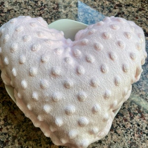 Pink Plush Heart Popcorn Accent Pillow Barbiecore Shabby Chic Barbiecore Handmade Doodaba
