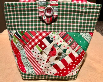 Handmade Christmas Cardinal "Winter Joy" Tote Bag Purse LAST ONE Handmade Christmas Cardinal "Winter Joy" Tote Bag Purse LAST ONE