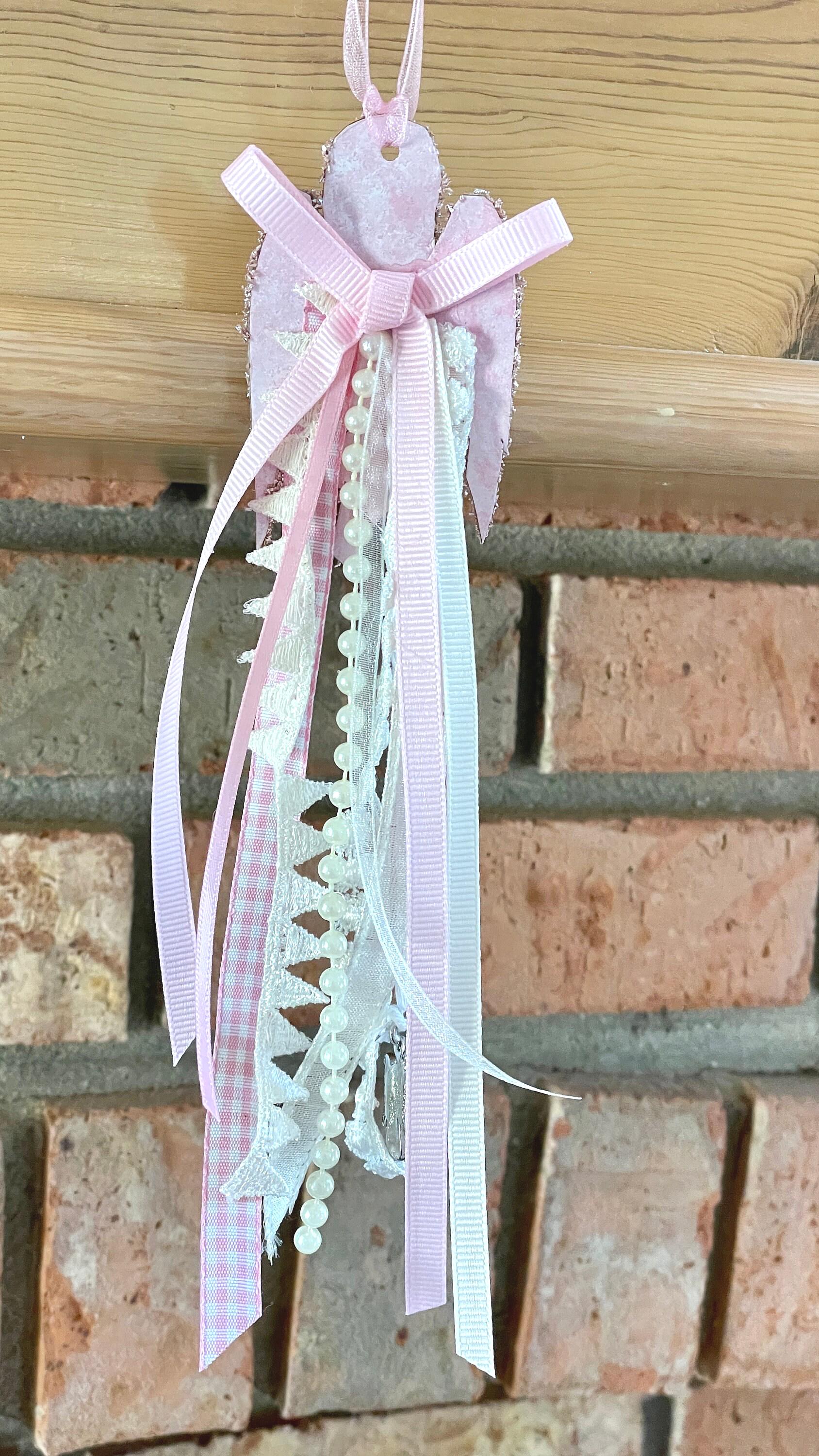 Angelic Ribbon Header Angel Ornament Pink Ribbons Doodaba - Etsy