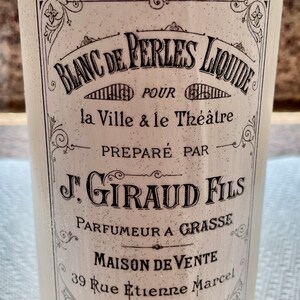 French Label Lace Decoupage Shabby Chic Large 6.25 Inch Painted Upcycled Recycled Tin Metal Glitter Paint Can Doodaba