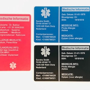 Krankenkarte mit allen wichtigen Informationen