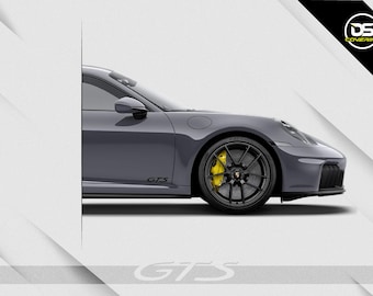 2x &quot;GTS&quot; deurstickers Porsche 911 Type 997/991/992