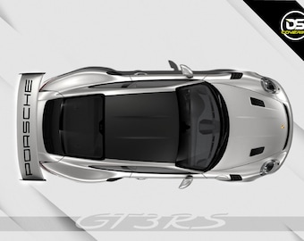 Sticker Logo &quot;PORSCHE&quot; spoiler Porsche 911 GT3 RS/GT2 RS