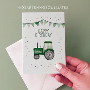 Geburtstagskarte | Traktor | Kindergeburtstag | Postkarte | Grußkarte | Wasserfarben | Aquarell | Karte mit Umschlag