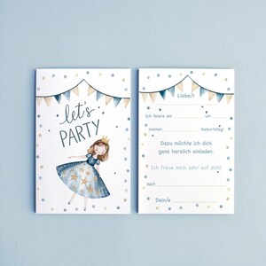 Einladungskarte | Prinzessin | Kindergeburtstag | Einladung | Postkarte | Wasserfarben | Aquarell | Karte mit Umschlag | Schloss | Märchen