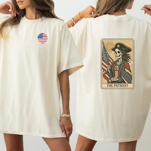 Chemise femme squelette patriote personnalisée - T-shirt révolutionnaire avec drapeau américain pour le 4 juillet, le jour de l'indépendance et les femmes fières des États-Unis