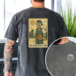T-shirt personnalisé basket-ball papa squelette Comfort Colors® t-shirt de sport drôle cerceau cadeau pour père athlétique entraîneur de ballon style tarot vintage