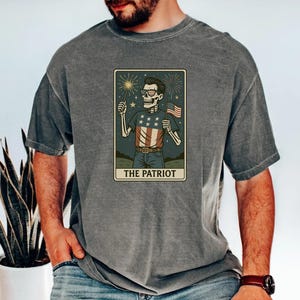 The Patriot-skeletshirt voor heren – Vintage T-shirt met Amerikaanse vlag voor 4 juli en outfits American Pride
