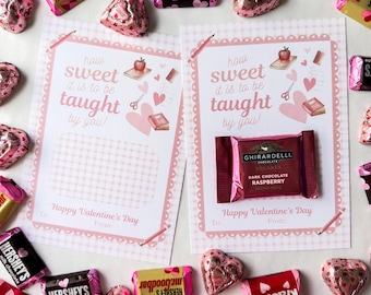 Teacher Valentine's Day Card; Valentine’s Day Treat Card, Valentine's Day Gift Card Holder for Teacher, Valentine's Day Gift for Teacher