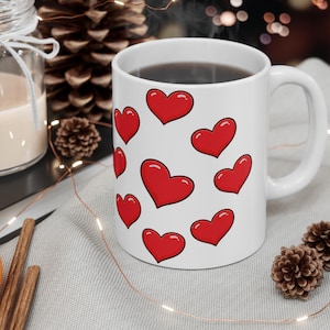 Red Heart Ceramic Coffee Mug Tea Cup Romantic Love Mug Valentine&#39;s Day Gift Couples Anniversary