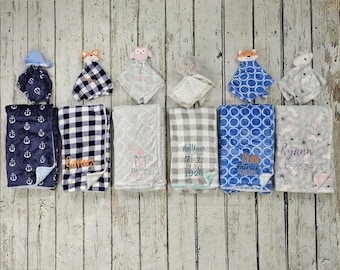 Manta de bebé personalizada con nombre, fecha de nacimiento y estadísticas de nacimiento
