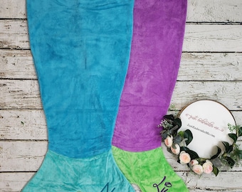 Manta de cola de sirena de polar Blankie Tails (TM) personalizada (tamaño mediano para edades de 5 a 12 años)