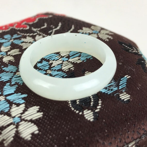Vintage Chinese Opaque White Glass Ring - image 5