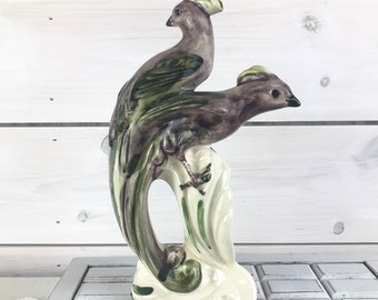 L. A. California Pottery vintage purple birds figurine