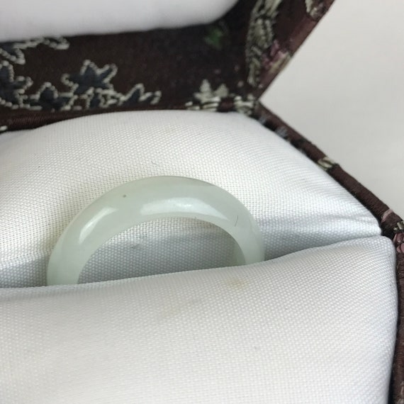 Vintage Chinese Opaque White Glass Ring - image 3