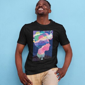 Psychedelic Art T-Shirt, Trippy Colorful Graphic Tee, Unisex Cotton Shirt, Retro Aesthetic Streetwear