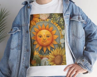 T-shirt Sunflower Power, T-shirt graphique floral, chemise Summer Vibes, cadeau pour les amoureux de la nature, haut à fleurs jaunes
