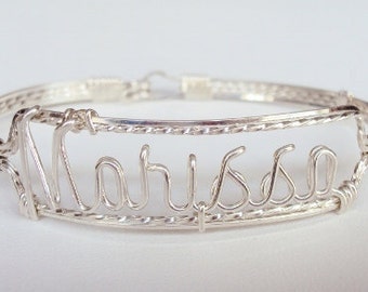 STERLING SILVER  Personalized Name Bracelet, Any Name Made, Any Size, Great Gift