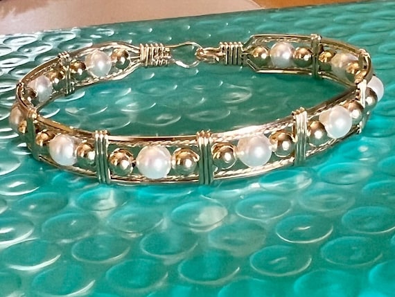 Luxury 14K Gold Plated Beads 4/5/6/8 Beaded Bracelets Men Women Stacking  Bangle