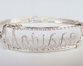 Sterling Silver (.925) Name Bracelet, Any Name & Size Made, Specify in "Note to Seller"