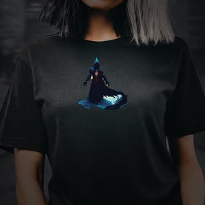 Dark Mage T-Shirt | Mysterious Sorcerer Graphic Tee | Fantasy Wizard Art Shirt| Enchanted Magic Caster Tee| Shadow Warlock Aesthetic T-Shirt