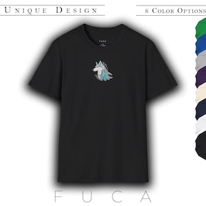 Camiseta minimalista de lobo gris de Fucadesign / Diseño inspirado en la vida salvaje / Camiseta unisex / Regalo para amantes de la naturaleza