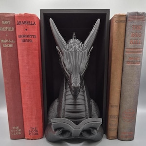 3D Printed Dragon Book Nook: Fantasy Bookshelf Insert & Bookends