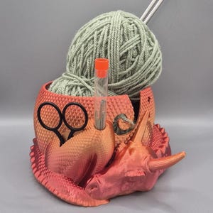 Dragon Yarn Bowl for Knitting and Crochet - Fantasy Yarn Holder Gift