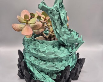 Vaso autoirrigante Crystal Dragon – Vaso da interno unico, ideale per piante fantasy, con vassoio di raccolta abbinato