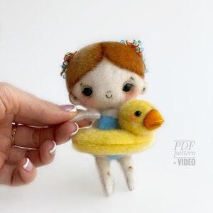 Amy Doll PDF sewing pattern Video tutorial DIY stuffed toy pattern DIY toy kids toy pattern for adults miniature doll bod TSminibears