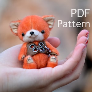 Miniatur Fuchs Schnittmuster, Schnittmuster Fuchs, Mohair Fuchs PDF, Stofftier Muster, Fuchs Plushie, Diy Stofftier Tatiana Scalozub