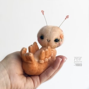 Shrimp PDF sewing pattern, Video tutorial DIY stuffed toy pattern kids Bestseller easy to sew gift for creative friend