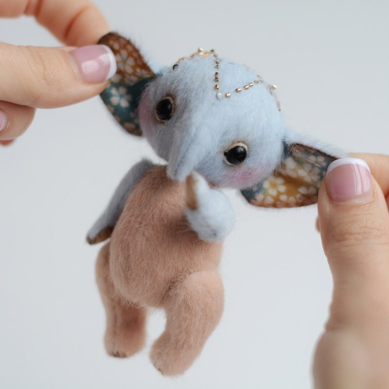 Miniature Teddy Elephant PATTERN PDF text instructions, easy teddy toy pattern for beginners, how to sew elephant stuffed toy image 2