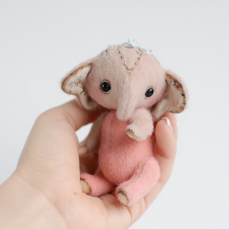 Miniature Teddy Elephant PATTERN PDF text instructions, easy teddy toy pattern for beginners, how to sew elephant stuffed toy image 3