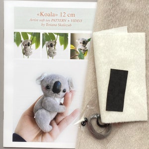 Koala - Sewing KIT,  artist pattern koala, craft kit koala, cute koala tutorials, soft toy diy, craft kits for adults, craft kits for kids