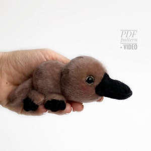 Platypus PDF sewing pattern Video tutorial DIY stuffed toy pattern kids toy pattern easy to sew