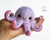 Octopus PDF sewing pattern Video tutorial DIY stuffed toy pattern kids toy pattern easy to sew gift for creative friend Christmas ideas