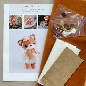 Zorro - DIY KIT toy Mini fox sewing KIT, step-by-step tutorials, mini toy pattern,  craft kits for adults, craft kits for kids