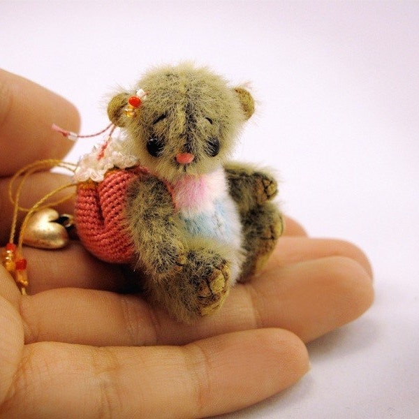 Miniature mini micro teddy bear PATTERN Mosya, emailed PDF sewing pattern, handmade bear pattern, sewing pattern for teddy, diy soft toy