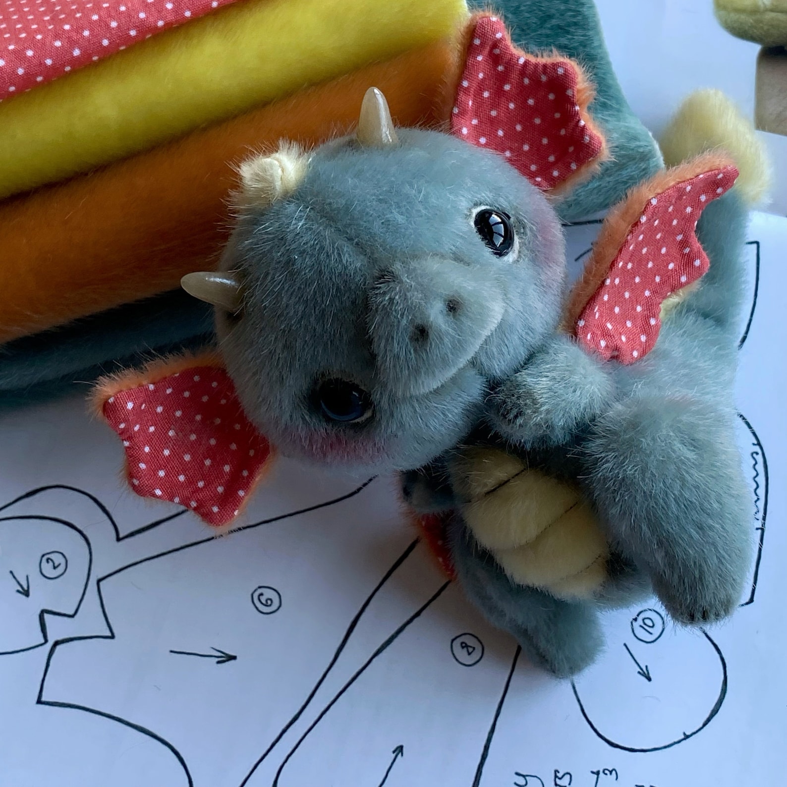 Dragon Sewing KIT Artist Pattern Stuffed Toy Tutorials Etsy