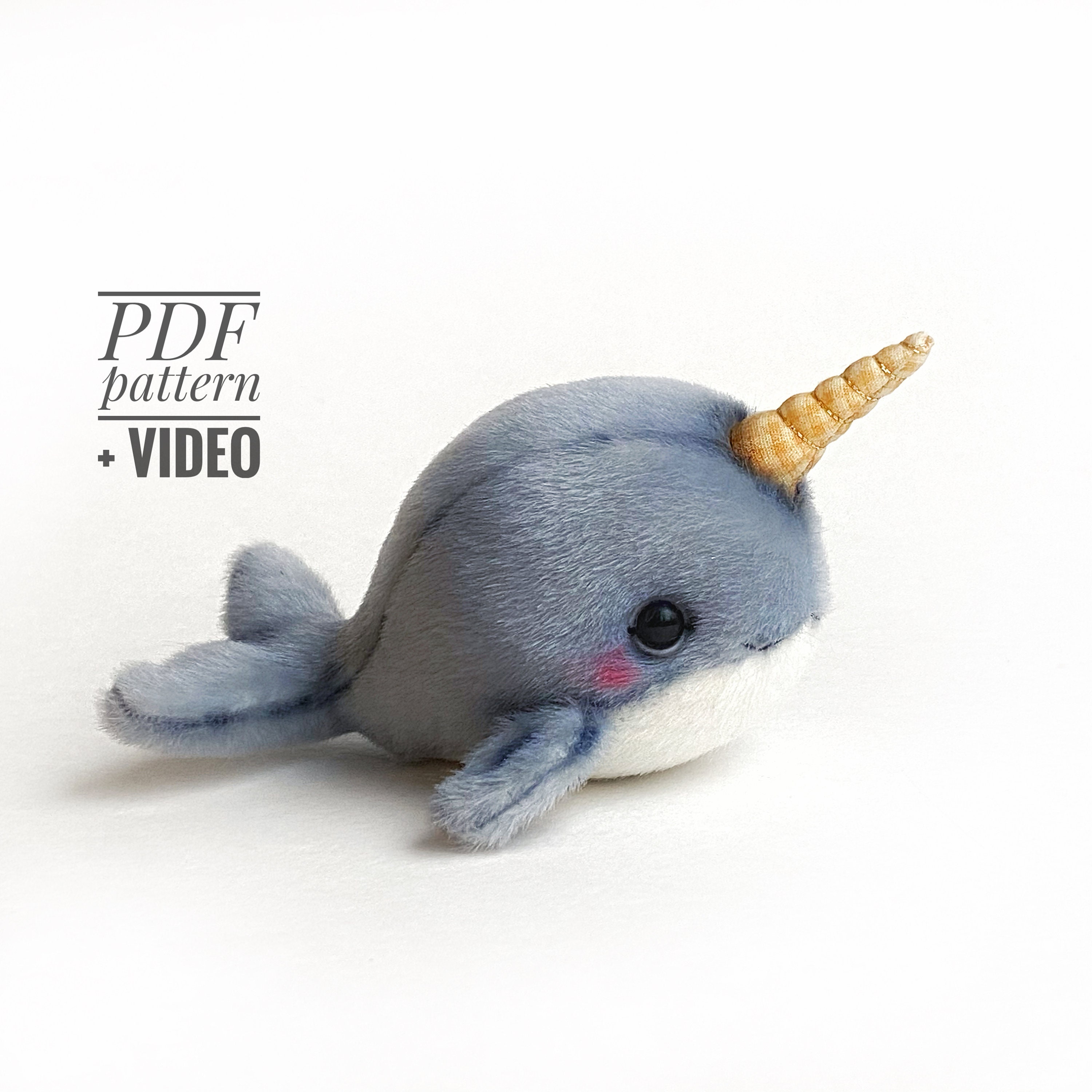 Narwhal PDF Sewing Pattern Video Tutorial Unicorn Fish Whale - Etsy Narwhal PDF Sewing Pattern Video Tutorial Unicorn Fish Whale - Etsy