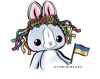TSminibears logo - Ukrainian bunny - digital picture for printing