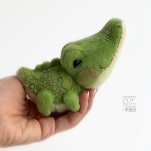 Crocodile - PDF sewing pattern, artist pattern, stuffed toy tutorials, alligator soft toy diy craft kit for adults  gift by TSminibears