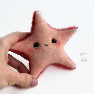 Seastar - PDF sewing pattern,  artist pattern, stuffed toy tutorials, sea star animal, soft toy diy craft kit for adults  gift TSminibears