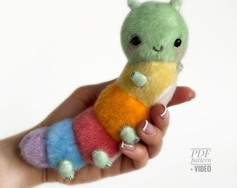 Caterpillar -PDF Pattern digital, artist pattern, stuffed toy tutorials, soft animal, soft toy diy craft kit for adults  gift by TSminibears