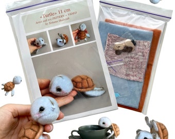 Schildpad - naaikit, schildpadpatroon, tutorials knuffels, patroon knuffeldier, knutselsets voor volwassenen, knutselsets voor kinderen - Wereldwijd