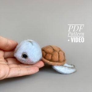 Turtle tortoise PDF sewing pattern Video tutorial DIY stuffed toy pattern DIY toy kids toy pattern easy to sew for beginners TSminibears