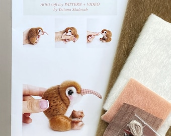 Miniature Kiwi Bird Sewing Kit, 5-Inch Toy, Pattern & Video - US