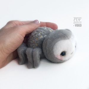 Spider PDF sewing pattern, Video tutorial DIY stuffed toy pattern kids Bestseller easy to sew gift for creative friend