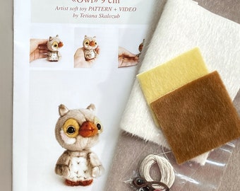 Miniature Owl Sewing Kit, 4-Inch Toy, Pattern & Video - US